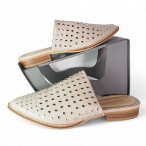 Arider Girl Etta Studded Slip-on Mules Taupe / Silver Women's 6/36